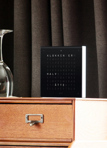 QLOCKTWO Earth 13.5 Deep Black Table Clock Watch