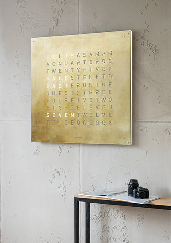 QLOCKTWO Earth 90 Creators Edition Silver & Gold Wall Clock Watch