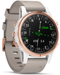 Garmin Watch D2 Delta S Aviator Watch Beige Leather Band