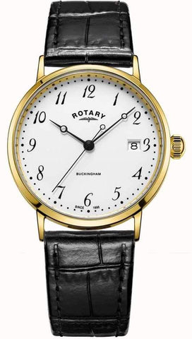 Rotary Watch Buckingham Gents 9ct Gold Case GS11476/18
