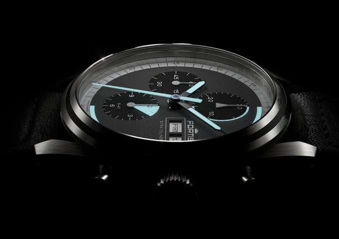 Fortis Stratoliner Cosmic Grey Aviator Strap Watch