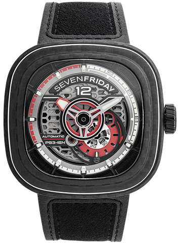 SevenFriday Watch PS3/02 Carbon Ruby Limited Edition PS3/02