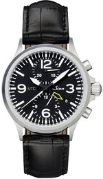 Sinn Duo Chronograph 756 UTC Aligator With Folding Clasp 756.011 Aligator Strap Black Stitch