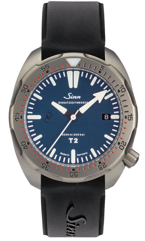 Sinn Watch T2 B EZM 15 Rubber Strap Black 1015.011 Rubber Strap Black