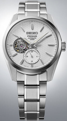 Seiko Presage Watch Sharp Edged Shiro Open Heart SPB415J1