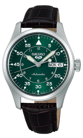 Seiko Watch 5 Sport Kelly Green Flieger Suit Style SRPJ89K1.