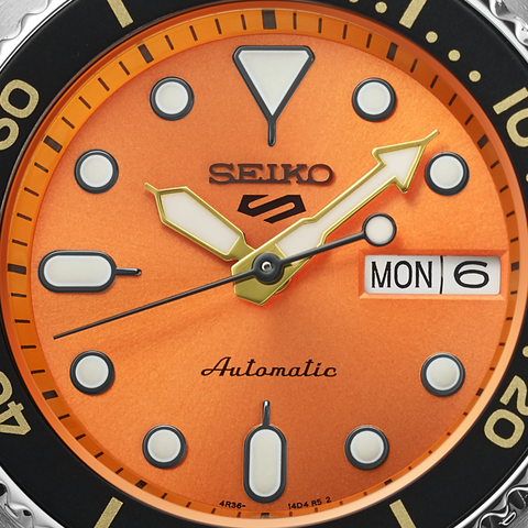 Seiko Watch 5 Sports SKX Midi Orange Mens