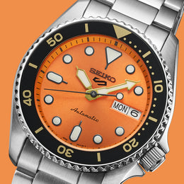 Seiko Watch 5 Sports SKX Midi Orange Mens