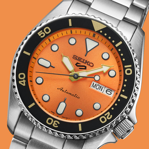 Seiko Watch 5 Sports SKX Midi Orange Mens