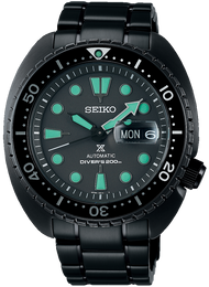 Seiko Watch Prospex Black Series Night Vision Turtle Diver SRPK43K1
