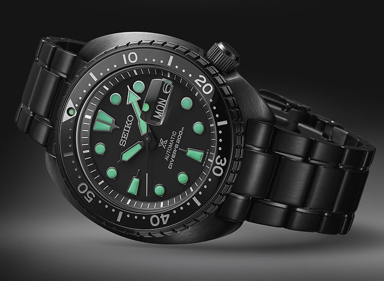 Seiko Prospex Black Series Night Vision Turtle Diver Watch