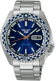 Seiko Watch 5 Sports Petrol Blue Checkered Flag Special Edition SRPK65K1
