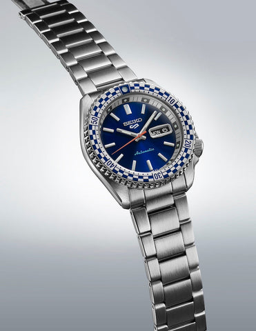 Seiko 5 Sports Petrol Blue Checkered Flag Special Edition Watch D