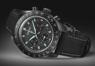 Seiko Prospex Black Series Night Vision Solar Speedtimer Chronograph Watch