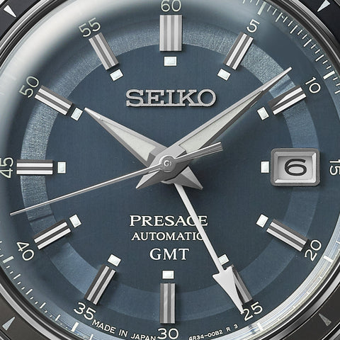 Seiko Presage Watch Style 60s Road Trip GMT Petrol Blue