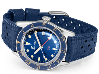 Squale Watch Sub-39 GMT Blue Vintage Rubber
