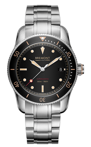 Bremont Watch Supermarine S301 Black Bracelet S301/BK/BR
