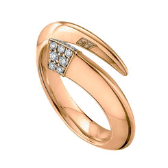 Shaun Leane Sabre Rose Gold Vermeil Diamond Tusk Ring, SA026.RVWHRZ.