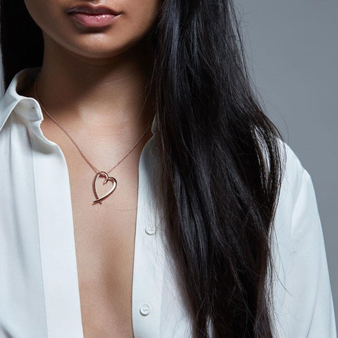 Shaun Leane Signature Rose Gold Vermeil Heart Necklace, SA019.RVNANOS.