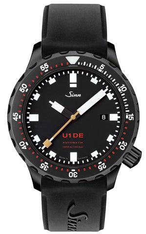 Sinn Watch U1 DE Black Silicone Limited Edition 1010.0241 Black Silicone Strap