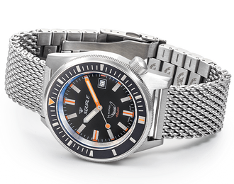 Squale Matic Satin Black Mesh Watch