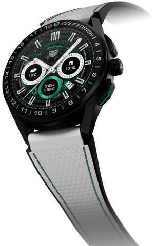 TAG Heuer Watch Connected 45 Titanium White Green Rubber Golf Edition D