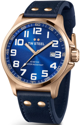 TW Steel Watch Pilot Rose Gold PVD 48mm TW405