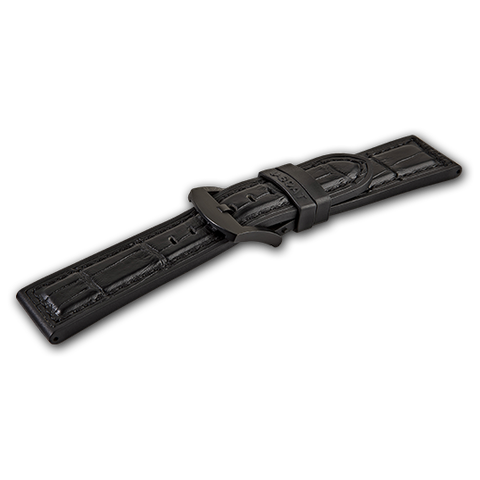 U-Boat 50mm Black Rubber With Dark Brown Alligator 5013