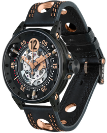 B.R.M Watch V6-44-SA-N-SQ-A5N Black Skeleton Dial.