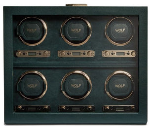 WOLF Watch Winder British Racing Green 6 Piece 792441