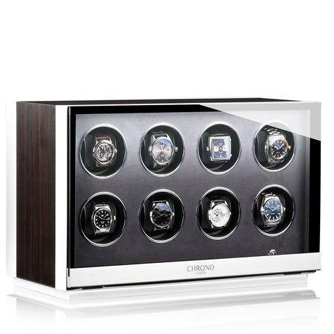 Chronovision Watch Winder Ambiance VIII Ebony Silk White Silk