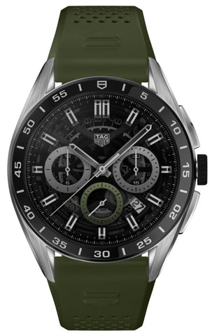 TAG Heuer Watch Connected Calibre E4 45 Khaki Rubber SBR8A10.BT6266.
