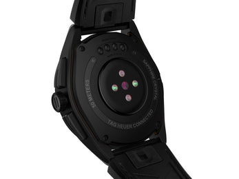 TAG Heuer Watch Connected Calibre E4 45 Titanium Black Leather SBR8A80 ...