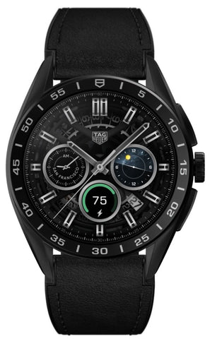 TAG Heuer Watch Connected Calibre E4 45 Titanium Black Leather SBR8A80.BT6269.