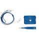 Wolf Mimi Collection Leather Blue Mini Bag with Wristlet and Lanyard