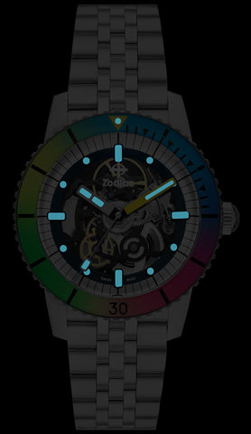 Zodiac Watch Super Sea Wolf Skeleton 6-15 Limited Edition D