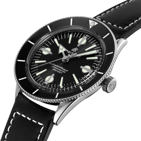 Breitling Watch Superocean Heritage 57 Black Leather Folding Clasp