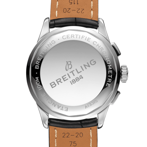 Breitling Watch Premier Chronograph 42 Black Croco Folding