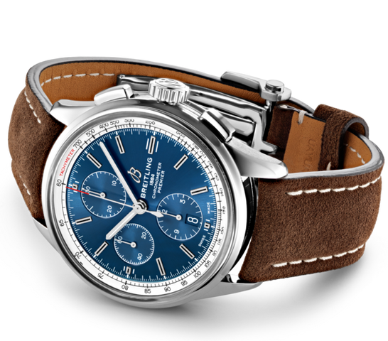 Breitling Watch Premier Chronograph 42 Brown Nubuck Tang