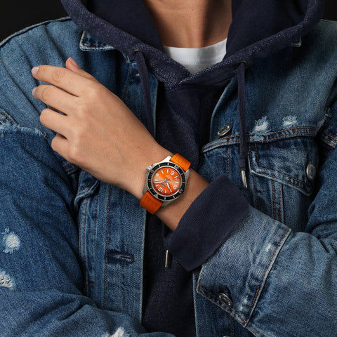 Breitling Watch Superocean Automatic 36 Orange Diver Pro Tang Type