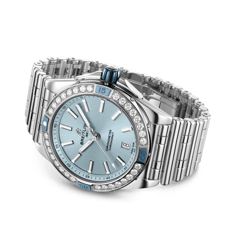 Breitling Super Chronomat Automatic 38 Iced Blue Bracelet Watch