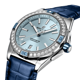 Breitling Super Chronomat Automatic 38 Iced Blue Alligator Watch