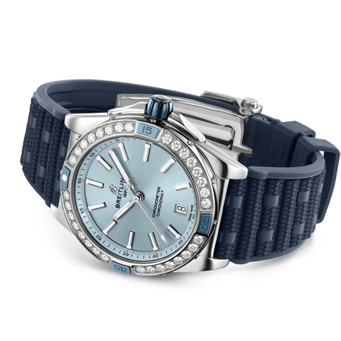 Breitling Super Chronomat Automatic 38 Iced Blue Rubber Watch