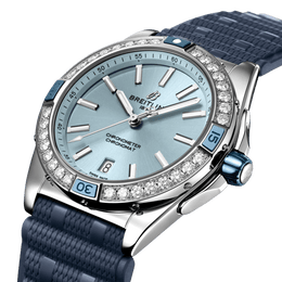 Breitling Super Chronomat Automatic 38 Iced Blue Rubber Watch
