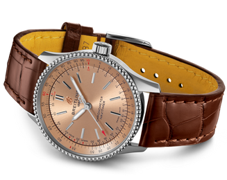 Breitling Watch Navitimer Automatic 35 Copper Brown Croco Tang Type