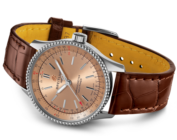 Breitling Watch Navitimer Automatic 35 Copper Brown Croco Tang Type
