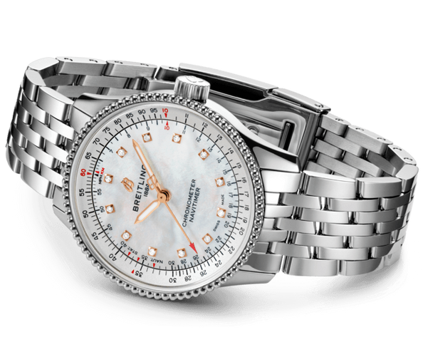 Breitling Watch Navitimer Automatic 35 Mother Of Pearl Diamonds