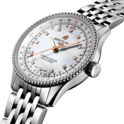 Breitling Watch Navitimer Automatic 35 Mother Of Pearl Diamonds