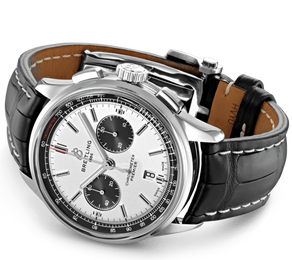 Breitling Watch Premier B01 Chronograph 42 Black Croco Tang