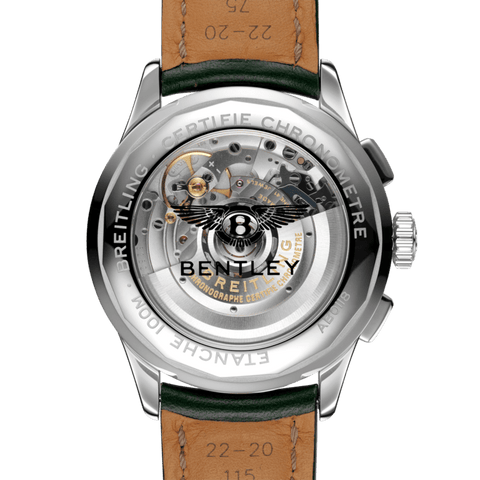 Breitling Watch Premier B01 Chronograph 42 Bentley British Racing Green Leather Folding